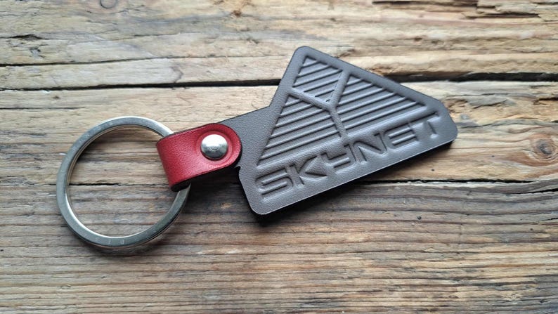 The Terminator 'skynet' Inspired Leather Keyring: Handmade Keychain - Etsy