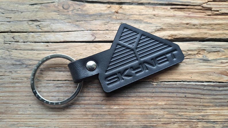 The Terminator 'skynet' Inspired Leather Keyring: Handmade Keychain - Etsy