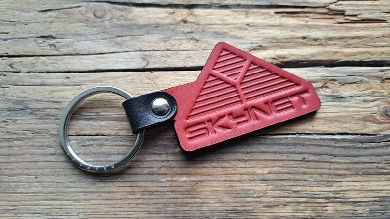 The Terminator 'skynet' Inspired Leather Keyring: Handmade Keychain - Etsy