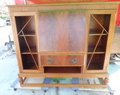 Drop front writing desk book case