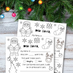 Brief aan de Kerstman | Kleurplaat | Direct downloaden | Afdrukbaar | Kinderen | Lieve kerstman