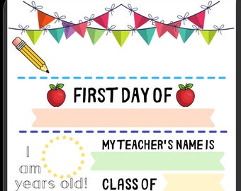 Erster Schultag PDF Printable | Sofort Download