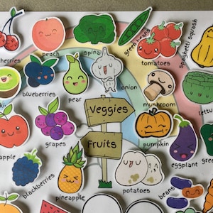 子ども用フルーツと野菜のチャート、さやの中のえんどう豆のテーマ