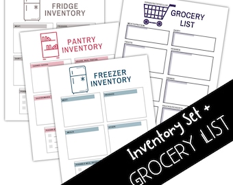 Kitchen Inventory Set + Grocery List Printables