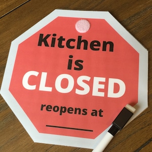 Kitchen's Closed/Open Sign | Reversible | Kids in the Kitchen/Pantry