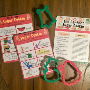 Kids' Sugar Cookie Recipe Cards | Ingredients & Tools Needed