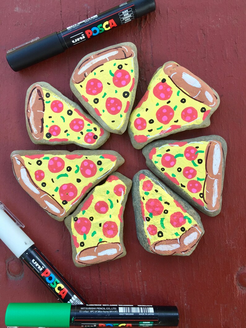 Pizza Rocks Story Stones Food Rocks | Etsy