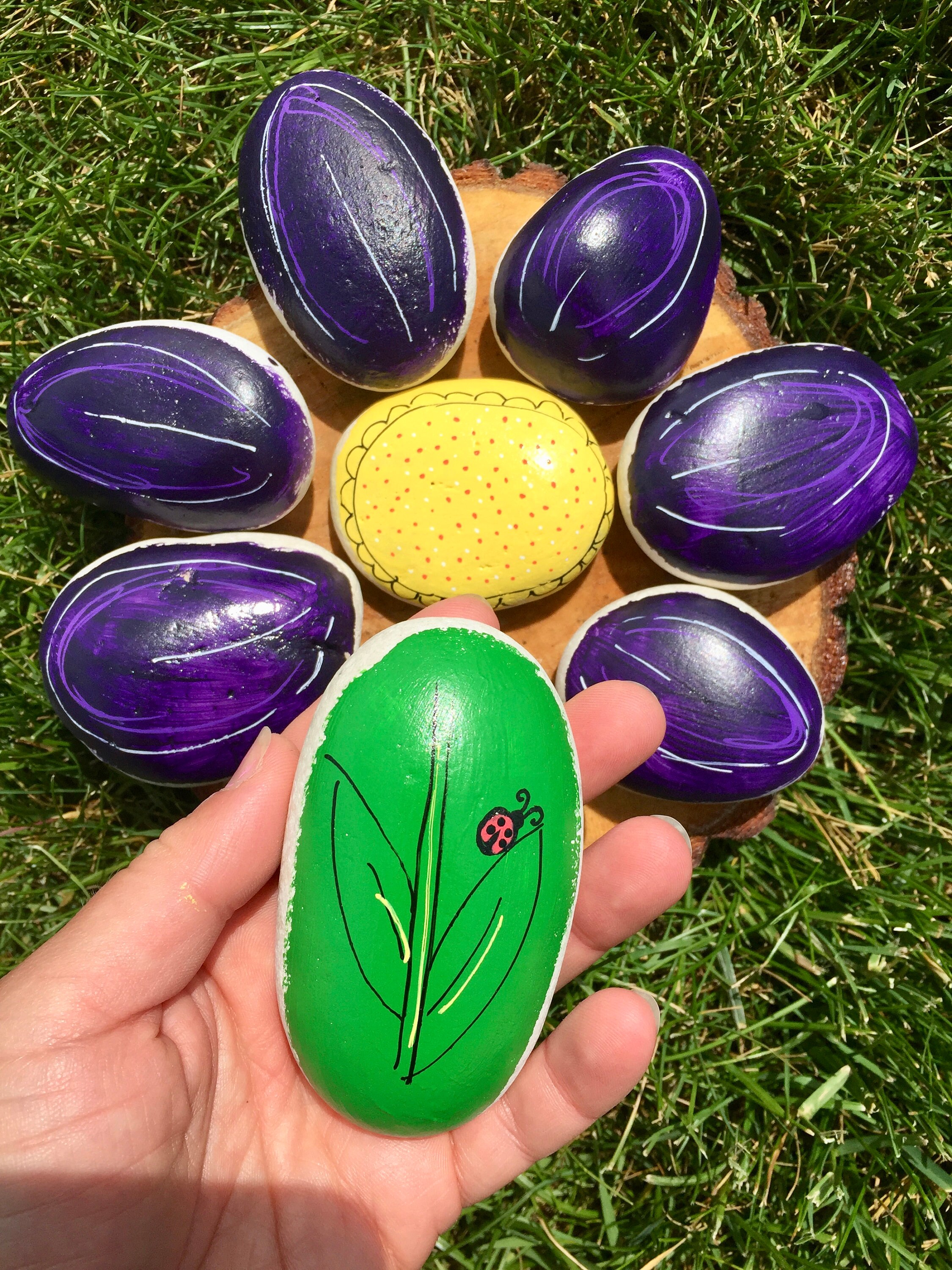 Large Flower Garden Rocks Stepping Stones Etsy