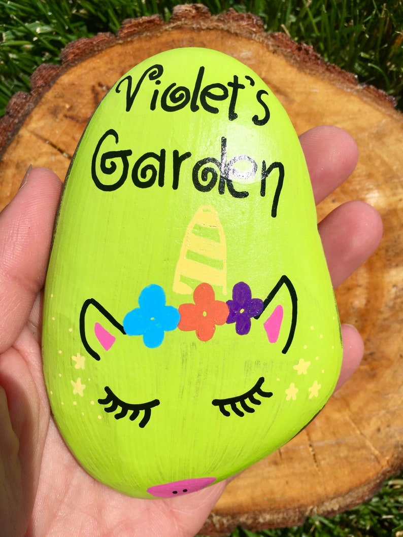 Unicorn Garden Rocks Personalized Kids Story Stones Etsy
