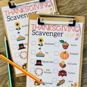Thanksgiving Scavenger Hunt | Kids Fall Activity - Etsy