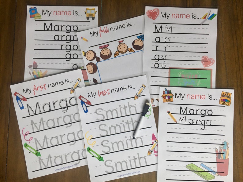 Dry Erase Learn to Write My Name Practice Worksheets School Etsy