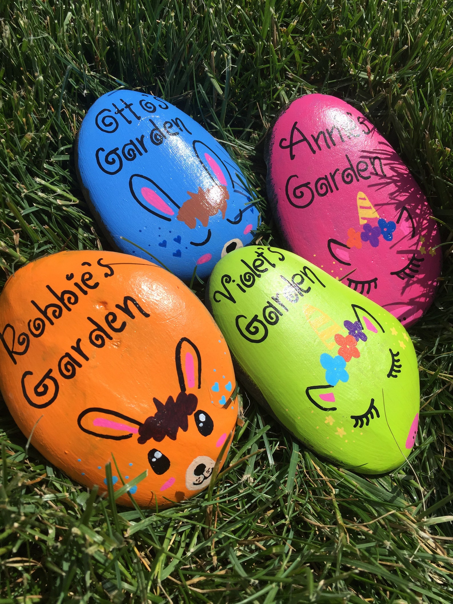Unicorn Garden Rocks Personalized Kids Story Stones Etsy