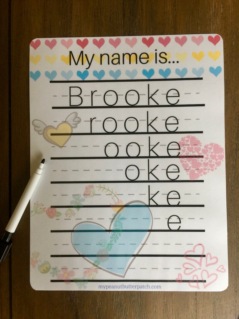 Dry Erase Learn to Write My FIRST & LAST Name Practice Etsy
