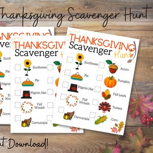 Thanksgiving Scavenger Hunt | Kids Fall Activity - Etsy