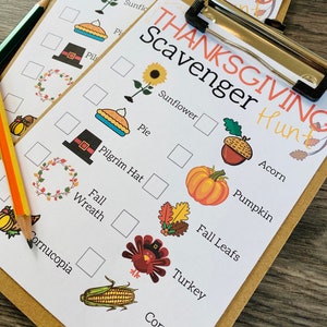 Thanksgiving Scavenger Hunt | Kids Fall Activity - Etsy