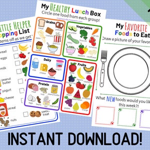 La mia lista di controllo per il pranzo sano / Lista della spesa per il piccolo aiutante