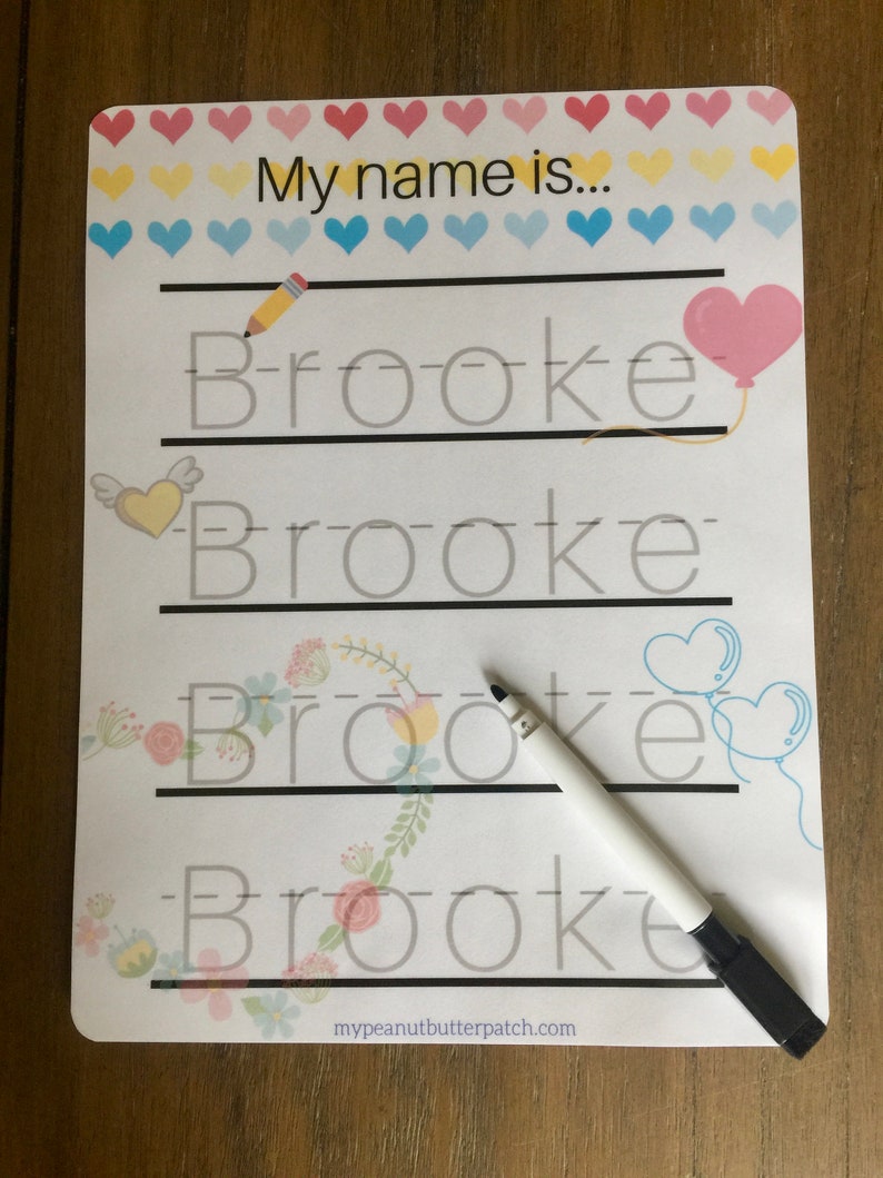 Dry Erase Learn to Write My FIRST & LAST Name Practice Etsy