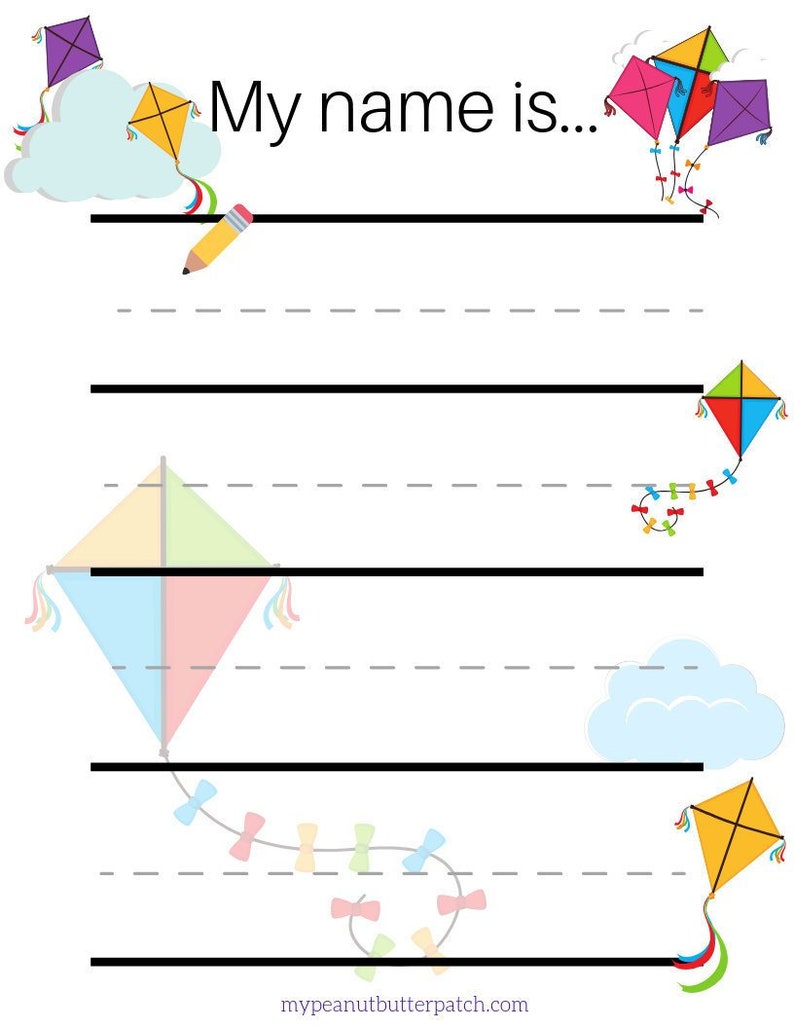 Learn to Write My Name Kids Practice Writing Sheets - Etsy
