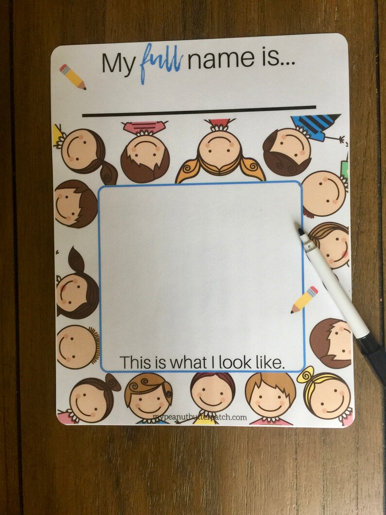 Dry Erase Learn to Write My FIRST & LAST Name Practice Etsy