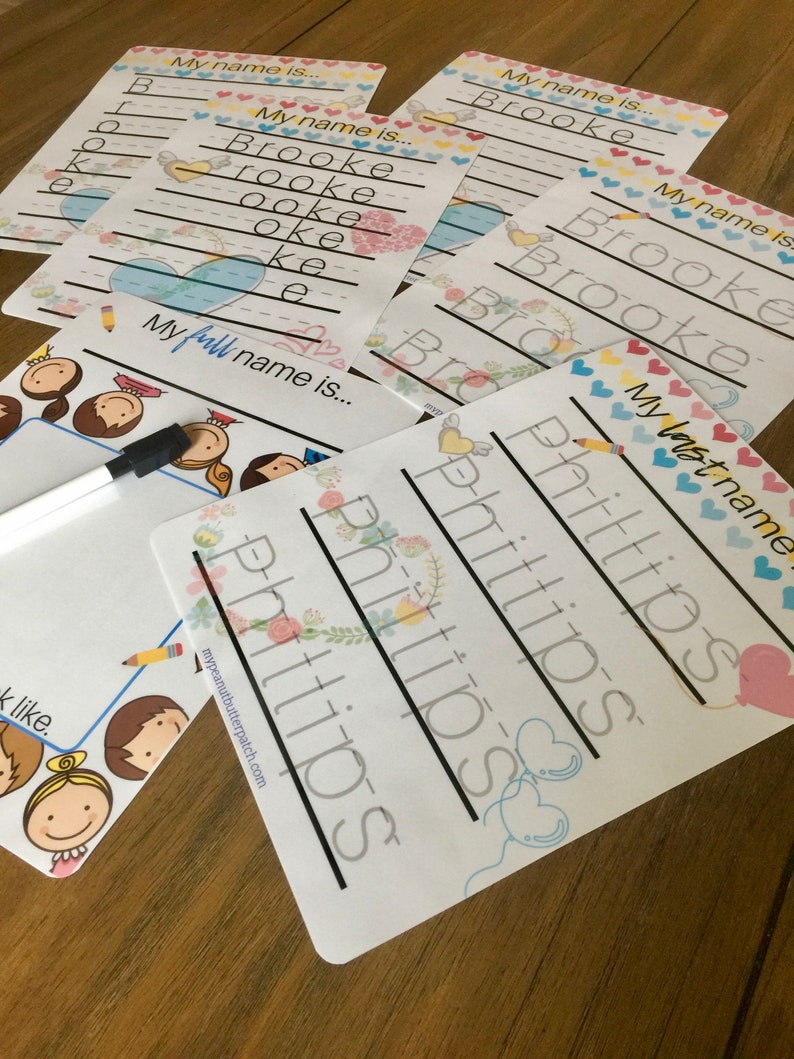 Dry Erase Learn to Write My FIRST & LAST Name Practice Etsy