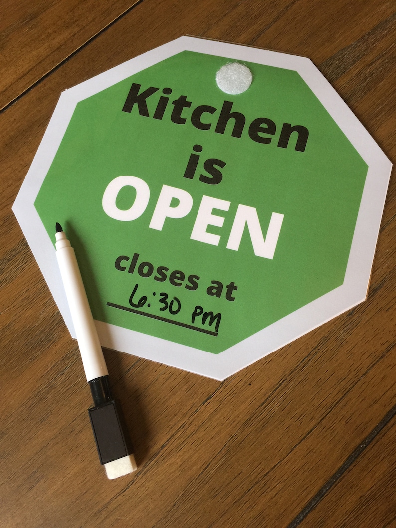 Kitchen's Closed/Open Sign Reversible Kids in the Etsy