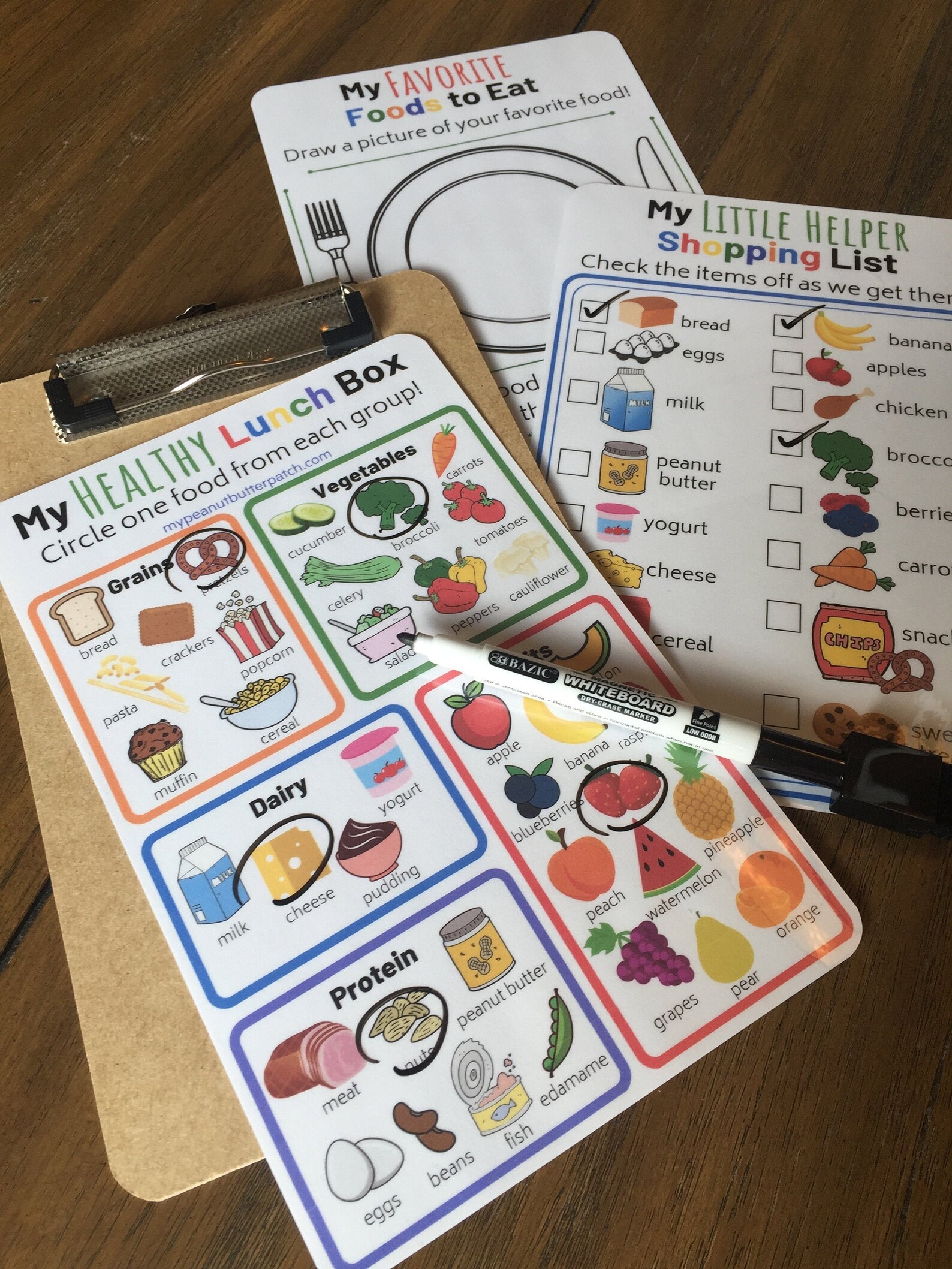 My Healthy Lunch Box Checklist | Little Helper Shopping List - Etsy