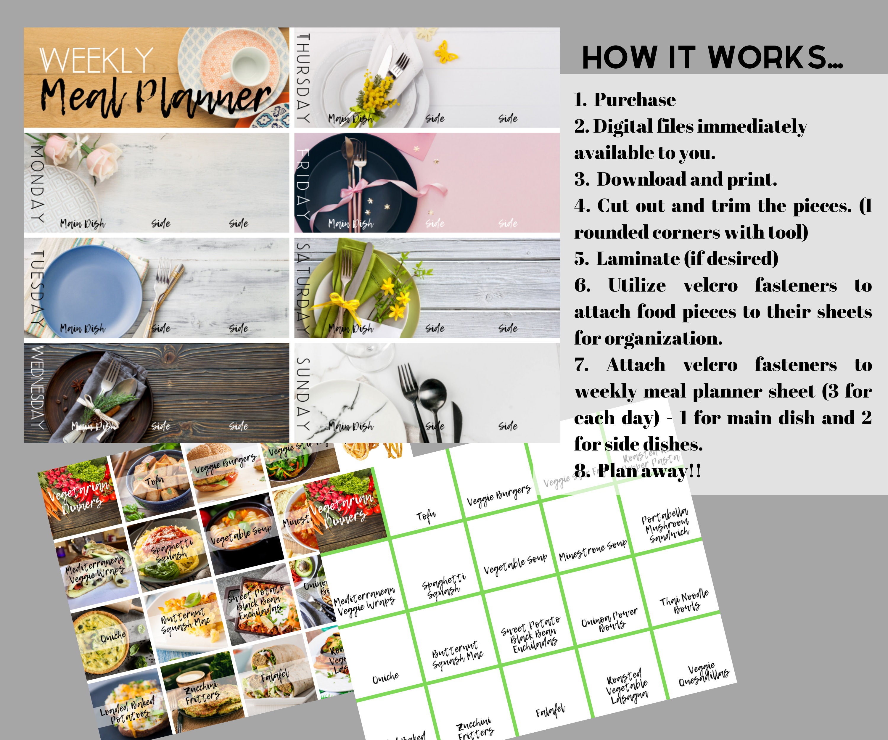 Weekly Meal Planner - Instant Digital Download - Etsy