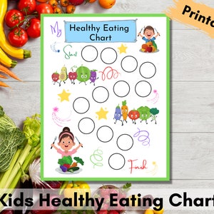 Kids Healthy Eating Chart | Printable | Instant Download