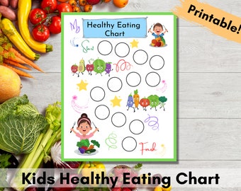 Kids Healthy Eating Chart | Printable | Instant Download