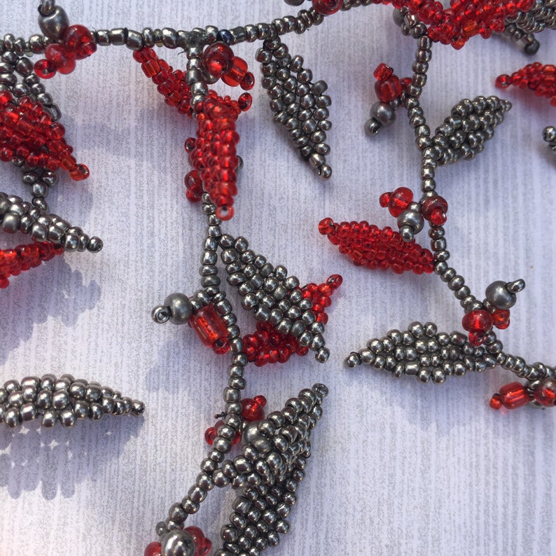 Nature Inspired Leaves and Vines Tree Spirit Necklace and Bracelet Set Handcrafted Eco-Friendly Glass Seed Beads Perfect for a Fall Wedding image 5