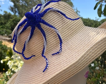 Broche de pulpo con cuentas: Arte de criaturas marinas Kraken para lucir