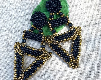 Statement Post Earrings in Egyptian Style Handcrafted in Eco-friendly Glass