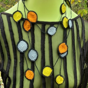 Handcrafted Crochet Leaf Necklace: Modern Layering Garland