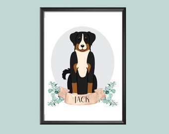 Custom Dog Illustration, dog drawing, custom dog gift