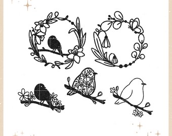 SVG - Bundle "Birds and Flowers" - Spring plotter file for plotting and crafting - compatible with Cricut, Silhouette, Brother Plotter etc.