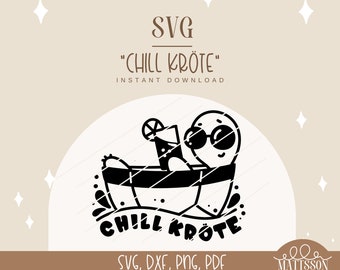 SVG - "Chill Toad" - Turtle plotter file for plotting and crafting - compatible with Cricut, Silhouette, Brother Plotter etc.