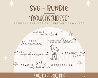 SVG BUNDLE- "Möwenscheisse" - summer plotter files for plotting and crafting - compatible with Cricut, Silhouette, Brother Plotter etc.