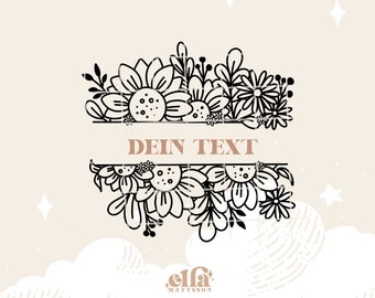 SVG - personalisierbares Motiv mit Herbst Blumen zum Plotten und Basteln - kompatibel mit Cricut Silhouette und Brother Plotter