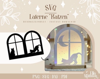 SVG "Cats" plotter file for lantern | Autumn decoration | Christmas decoration | For Brother, Silhouette and Cricut Plotter, SVG Christmas, Animals