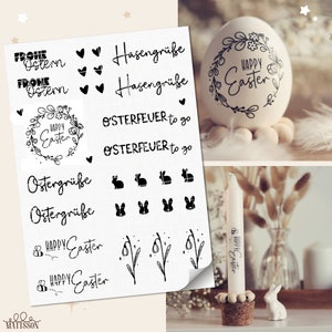 Candle sticker sticker sheet Easter "Happy Easter" - printed water slide film for making decorative candles for Easter decorations