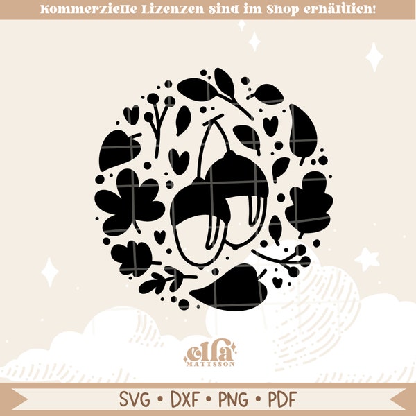 Otoño SVG - Blackbird - Bird on Branch - archivo de trazador otoñal para trazar y elaborar - compatible con Cricut Silhouette y Brother