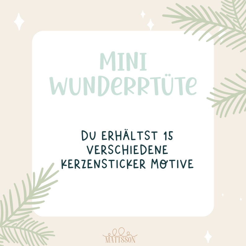 Weihnachten Kerzensticker Wundertüte 3 Größen Bis zu 60 Motive Bedruckte Wasserschiebefolie zum Herstellen von Kerzen und mehr Mini Wundertüte