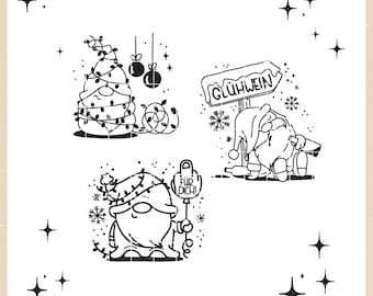 SVG Christmas bundle "Anti-Christmas gnomes" Christmas plotter file - funny gnomes - for plotting and crafting