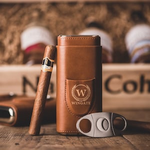 Personalized Travel Cigar Case, Groomsmen Proposal Gifts, Best Man Gift, Fathers Day Gift, Husband Gift, Boyfriend Gift, Gift for Him image 1