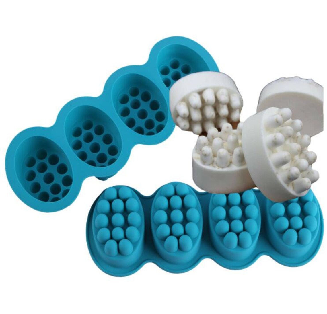 Massage Soap Bar Mold Silicone Resin Mold 4 Cavities for DIY Etsy