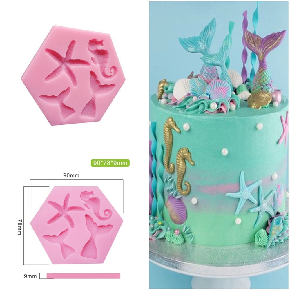 DIY Mermaid Tail Silicone Fondant Mold Cake Decorating Baking Useful Tool 