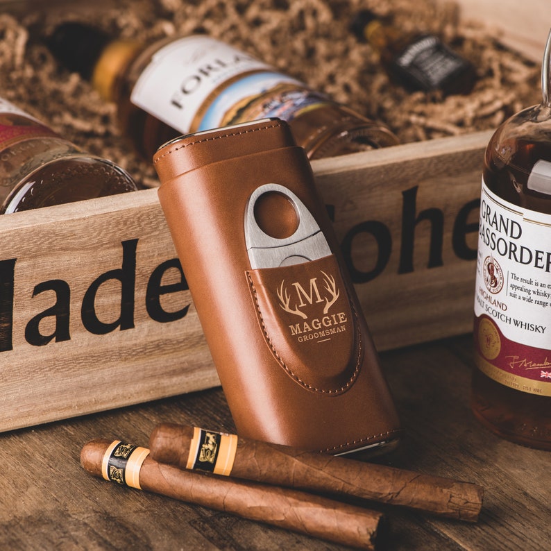 Personalized Travel Cigar Case, Groomsmen Proposal Gifts, Best Man Gift, Fathers Day Gift, Husband Gift, Boyfriend Gift, Gift for Him image 7