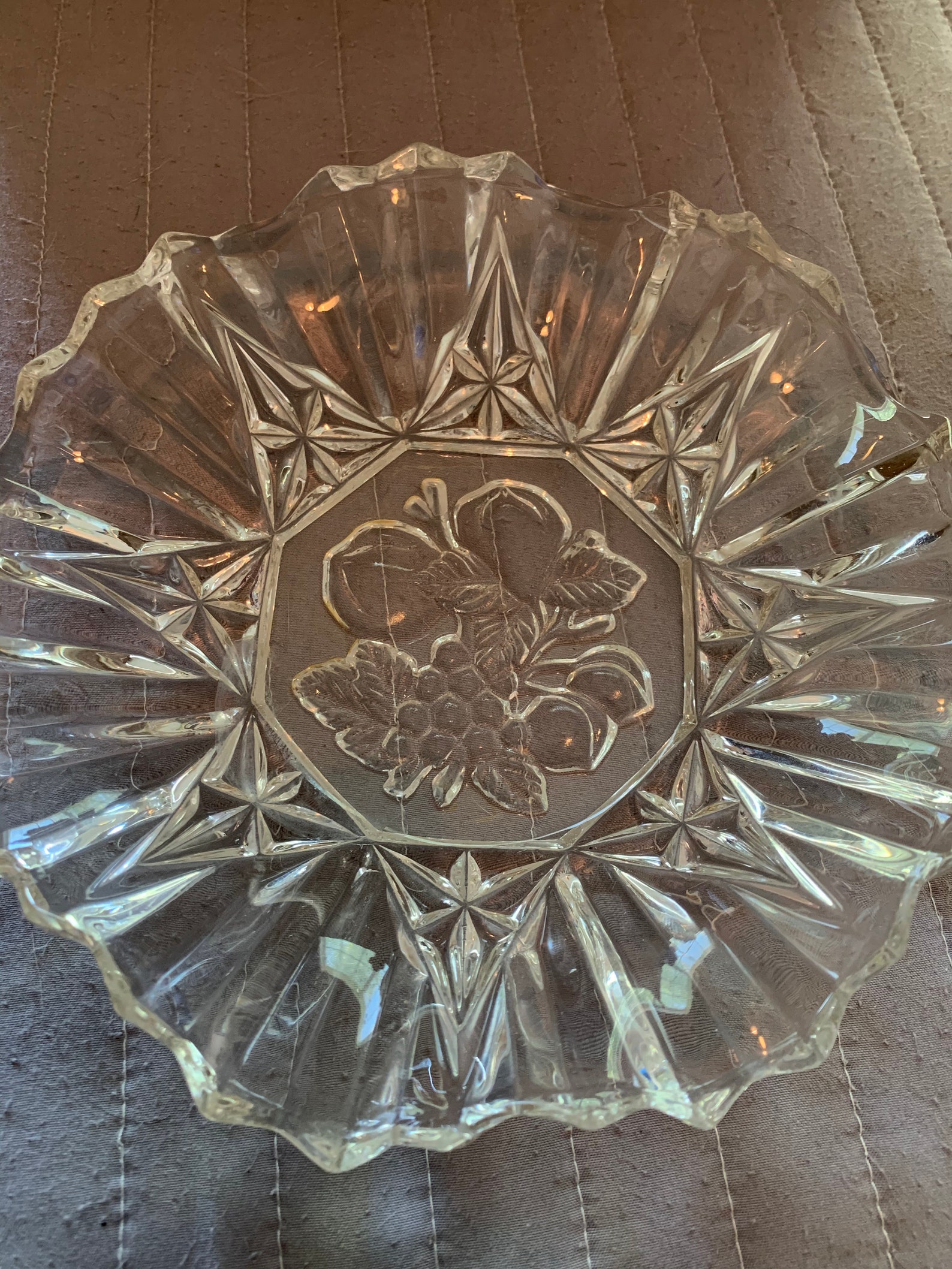 Antique Federal Glass Pioneer Clear Fluted Fruit Bowl Etsy