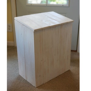 White Tall Wood Dog Food Storage Bin Pet Food Storage Container