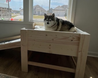 Raised Dog Bed Platform Unfinished to hold your own mattress,  Style: The "Luna"-The Original!